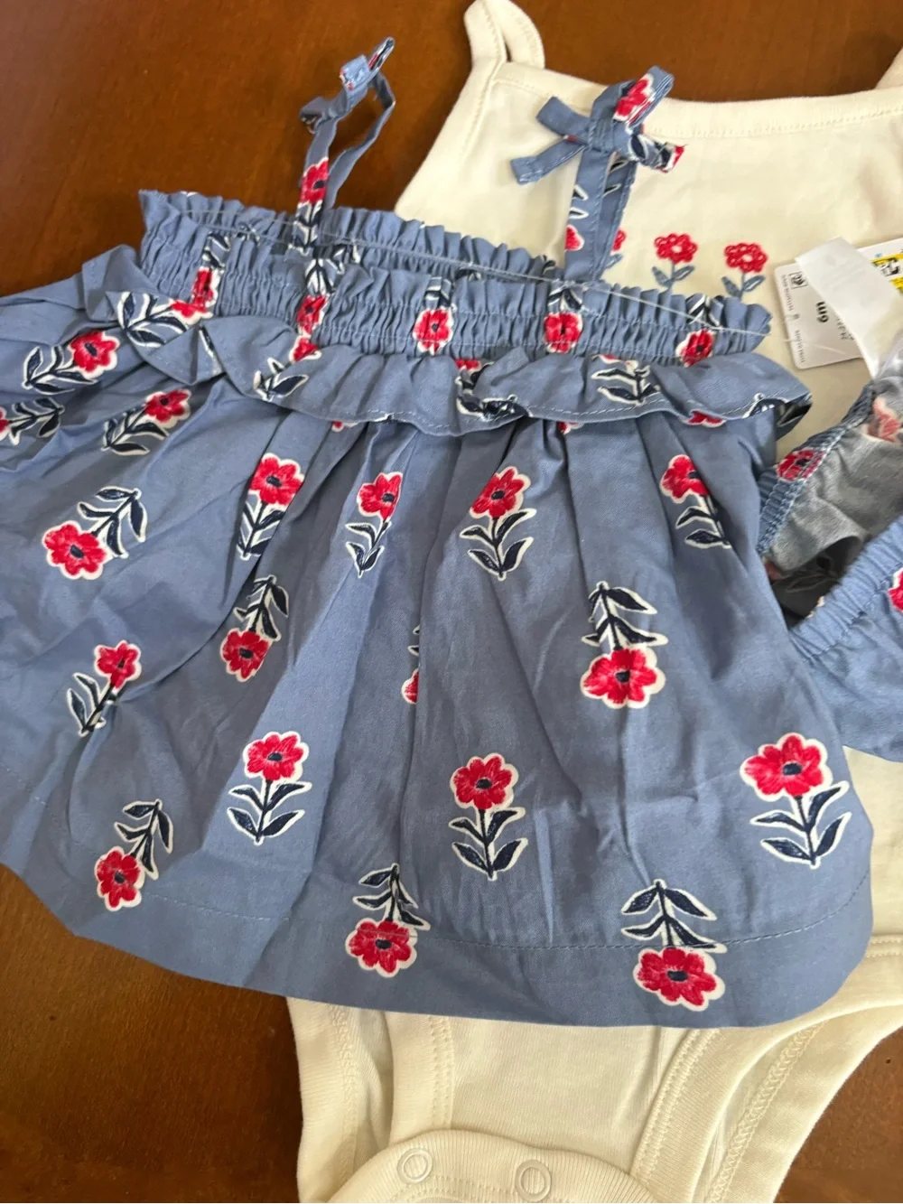 Blue Floral Tank Top & Bloomers Set - Brand: